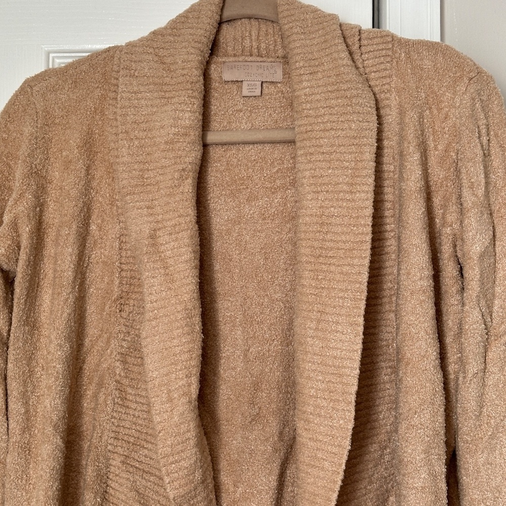 Barefoot Dreams Cozy Chic Lite Circle Cardi Cardigan XS/Small Tan Sable Soft - Picture 2 of 7
